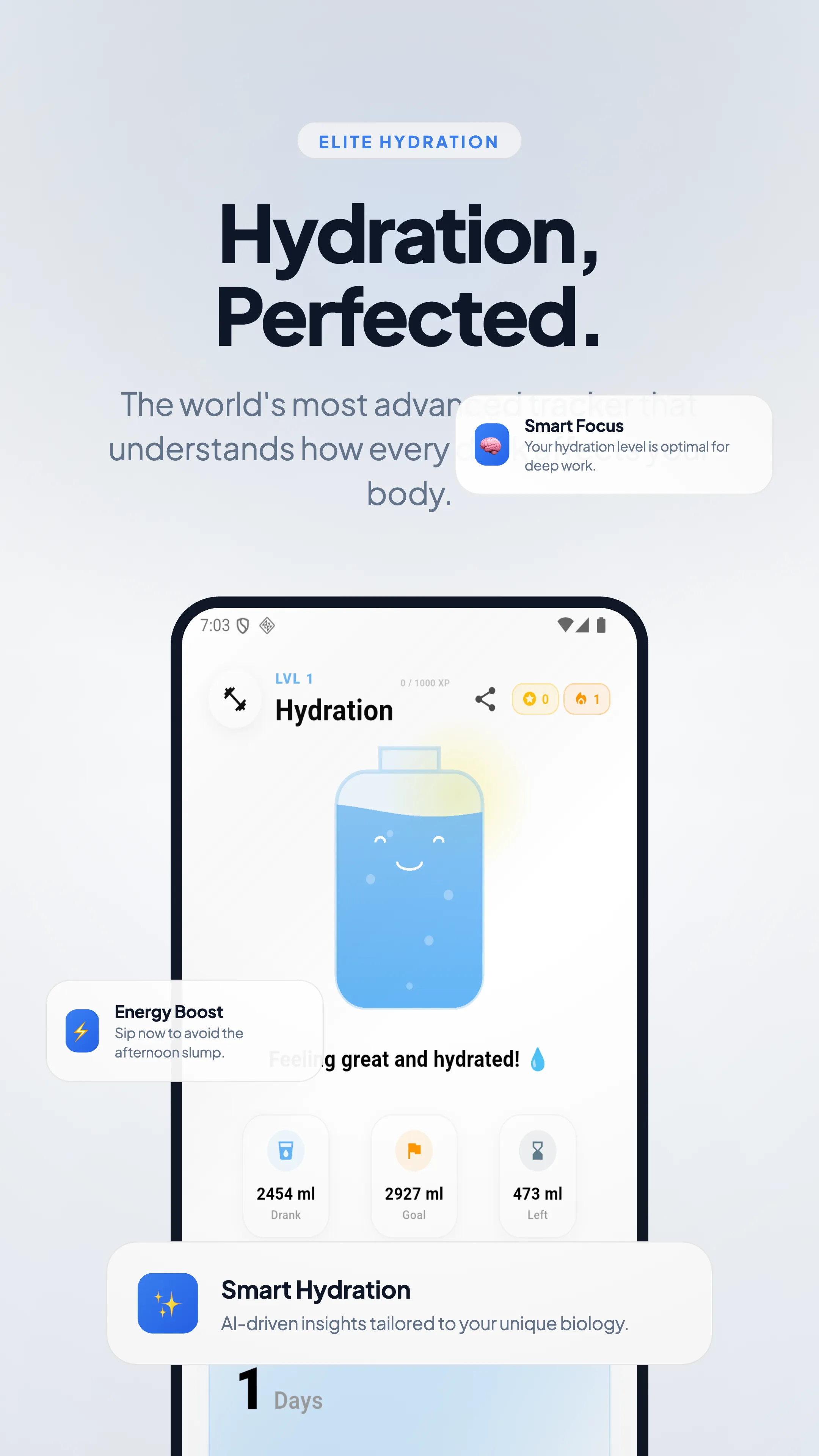 Aura Water Smart Hydration Interface